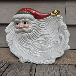 Vtg '94 Fitz & Floyd Omnibus Santa Head Plate